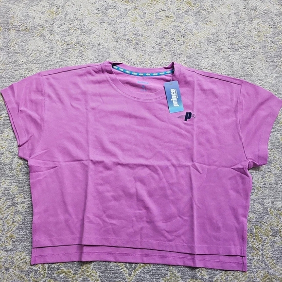 NWT Prince Prince Top Lilac Pinpointe Oxford Hi-Lo Cropped Pickleball XL - Picture 3 of 5